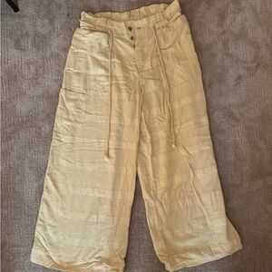 Free people pale yellow oversized beach pants